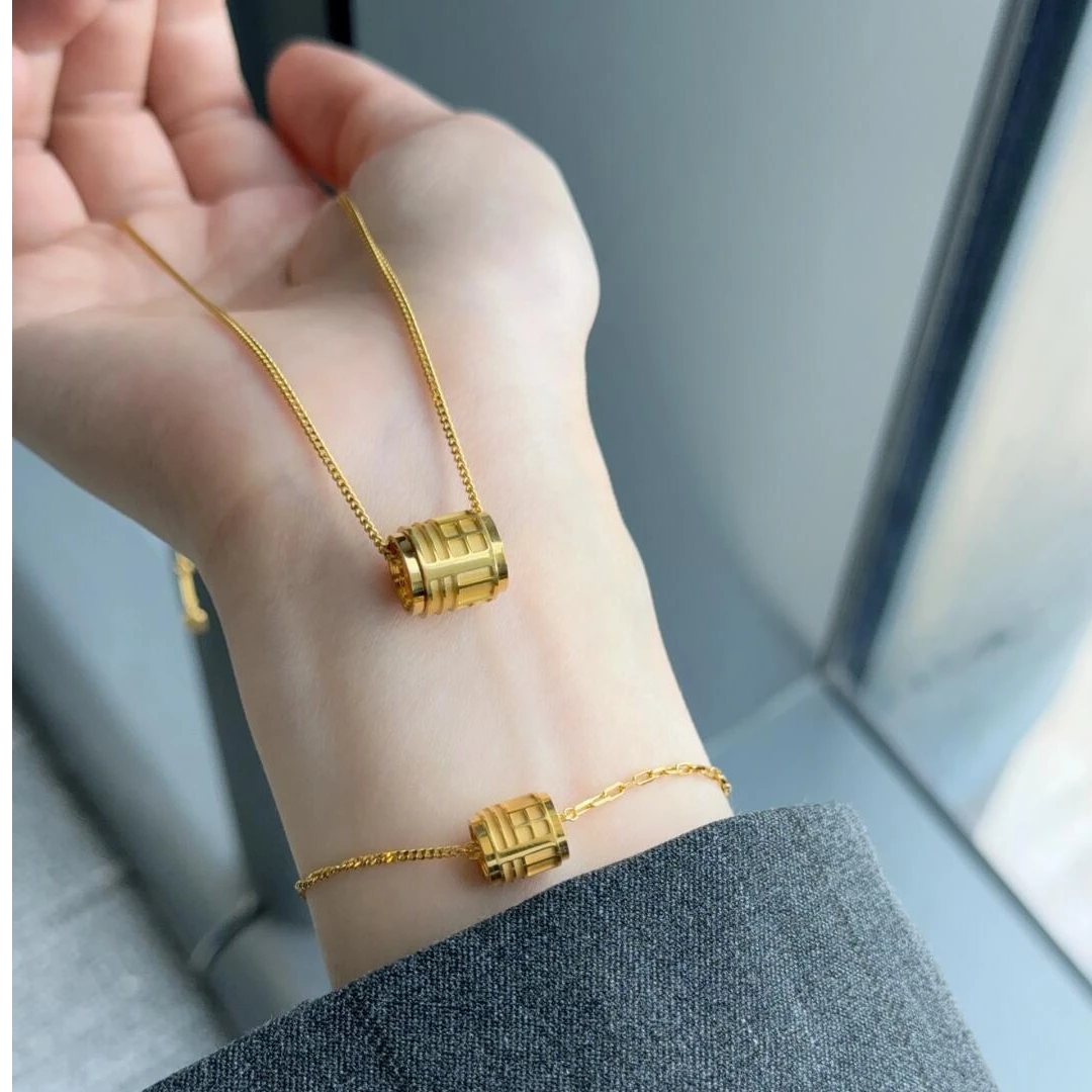 古法新款传福金色传福字项链手链送礼女友小清新高级