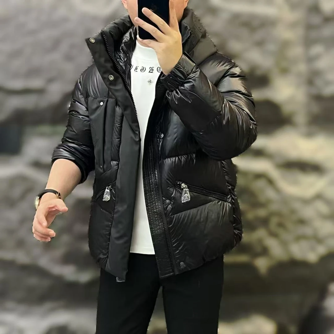 新款高端男士秋冬潮流百搭时尚个性休闲连帽羽绒服J24-932