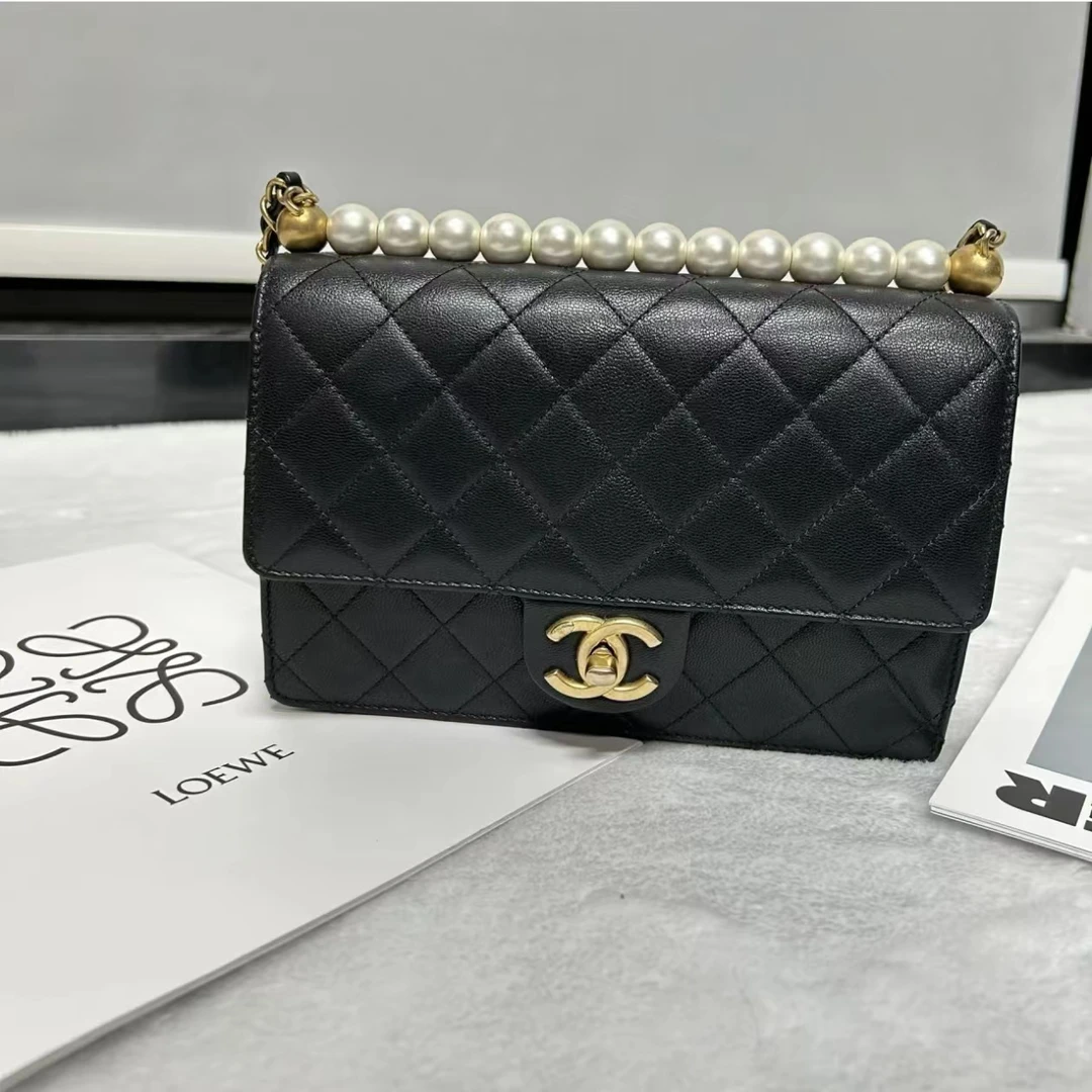 99新 Chanel/香奈儿 横款珍珠单肩包 CY017