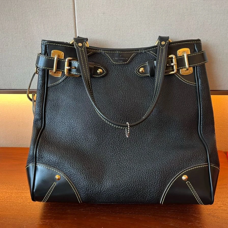 95新 LouisVuitton/路易威登 路易威登黑色手提包/1048 9193