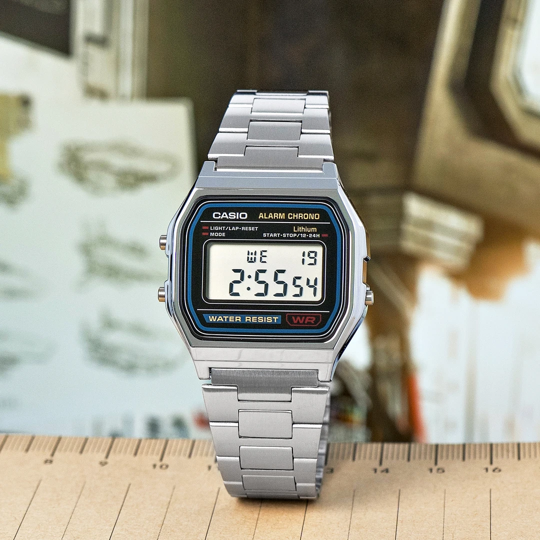 全新未使用 Casio/卡西欧 复古小方块小银表休闲时尚百搭A158WA-1