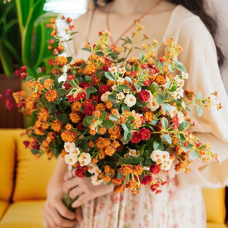 轻奢小蔷薇假花束仿真花月季玫瑰花拍照道具插花客厅餐桌装饰摆件