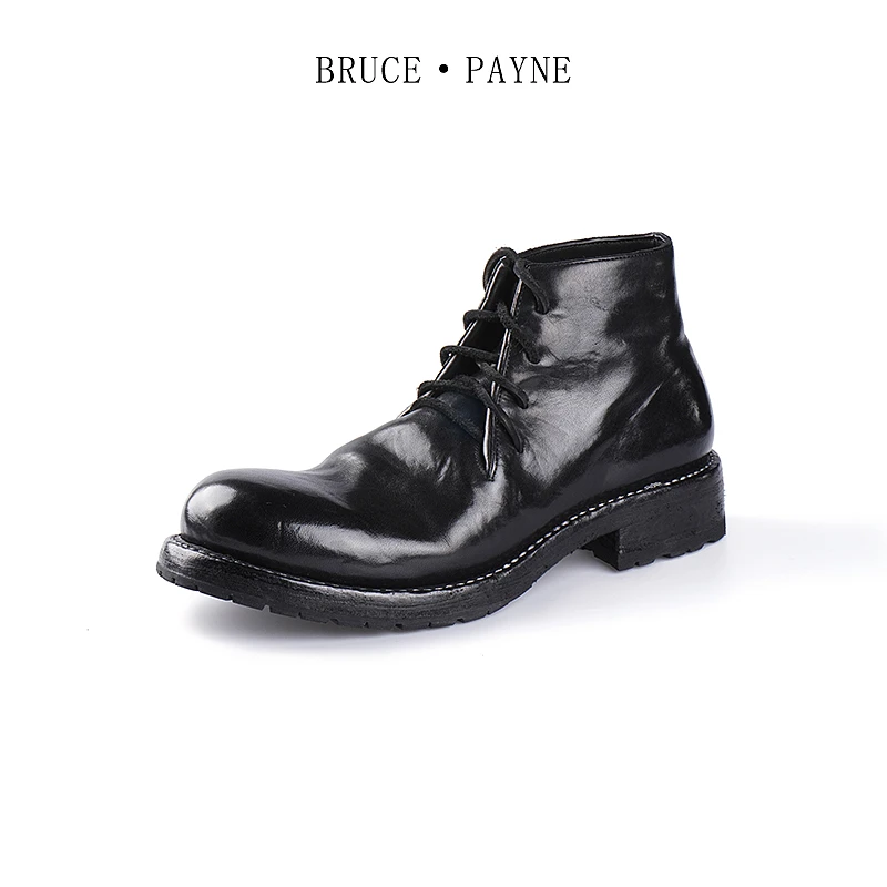 Bruce payne水洗马皮固特异vibram比桑德皮底马皮沙漠靴单内里