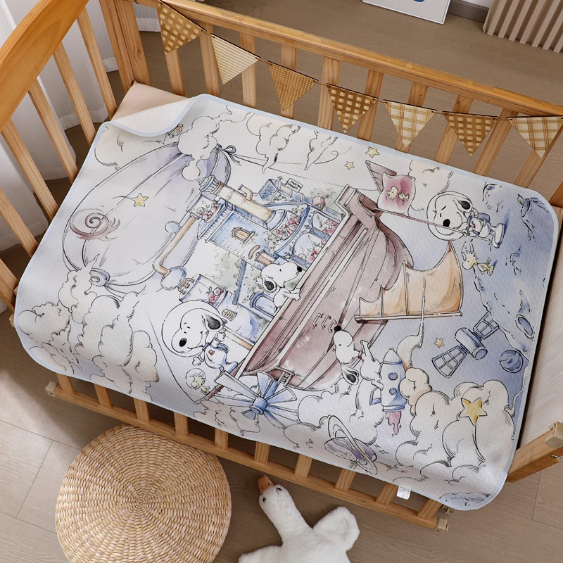 Snoopy/史努比2025新款80*100纯棉防滑颗粒隔尿垫双面婴幼儿印花