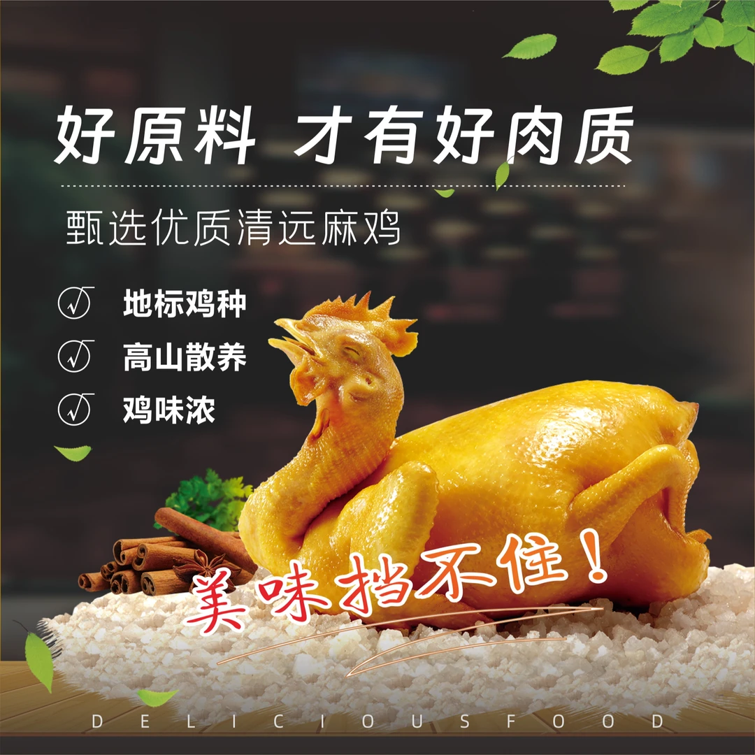 顺丰冷链【300天老母鸡2只约1500g】广东正宗梅州客家古法盐焗老鸡