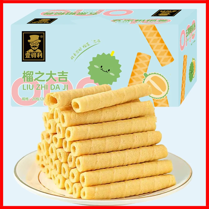榴莲蛋卷酥脆饼干网红食品整箱批发特价休闲零食小吃儿童网红点心