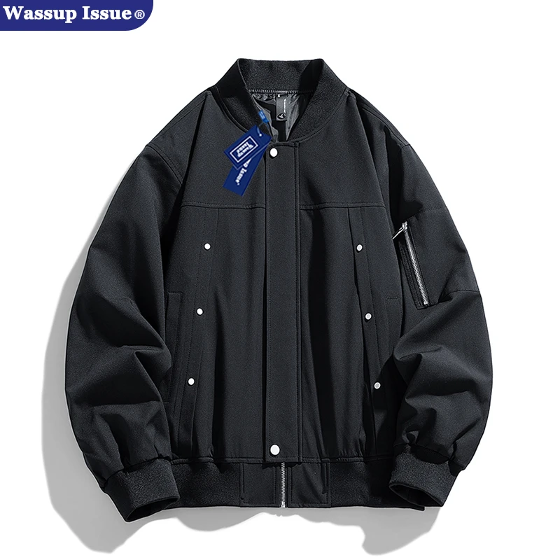 WASSUP ISSUE美式高街飞行夹克男春秋季欧美设计感情侣棒球服外套