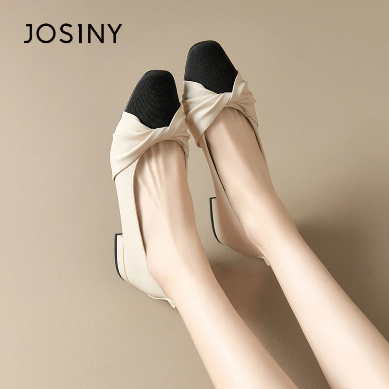 卓诗尼2024秋季软底浅口时装百搭低跟气质温柔高级感轻奢气质单鞋