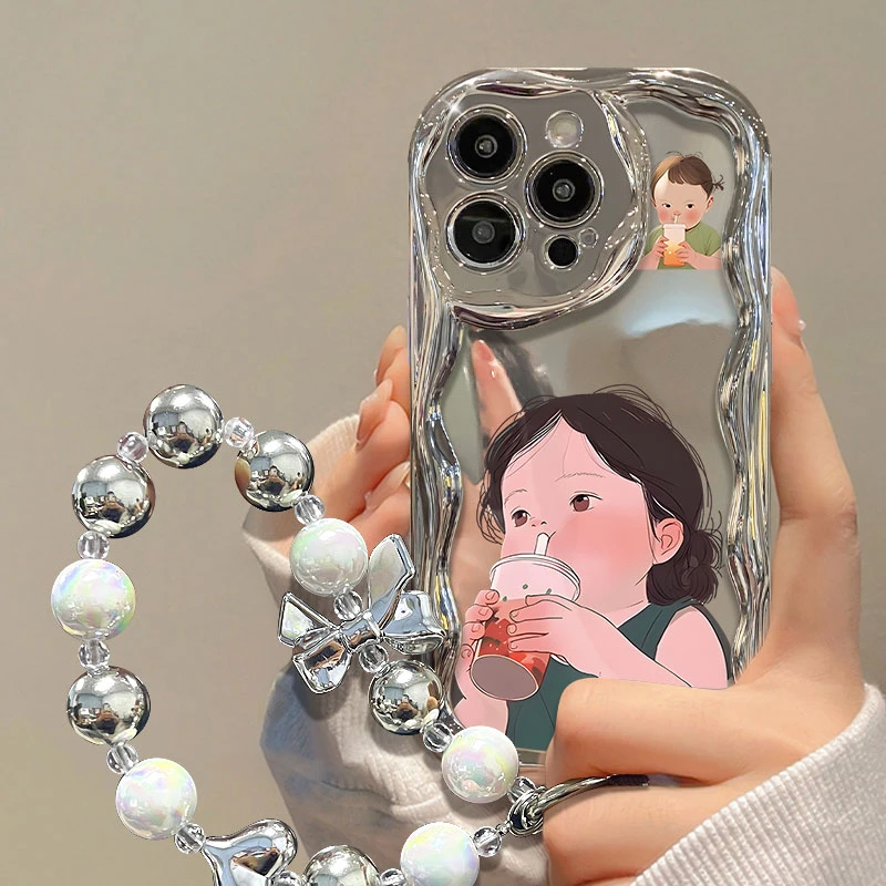 搞怪女孩苹果15iPhone14华为OPPO小米vivo电镀曲边全包防摔手机壳