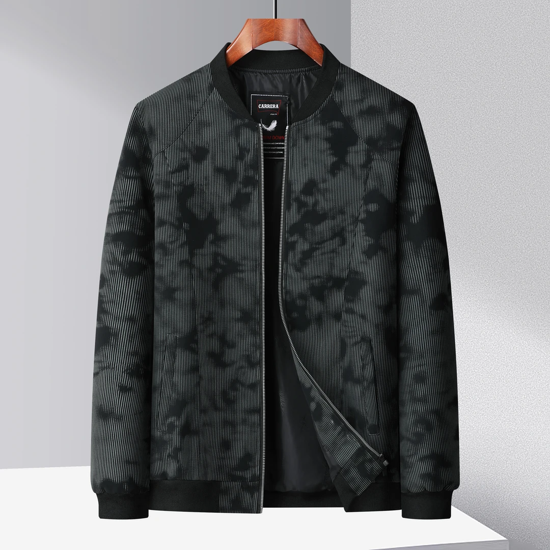 佐丹利保罗2024水墨纹棒球服皮衣夹克春秋款-407