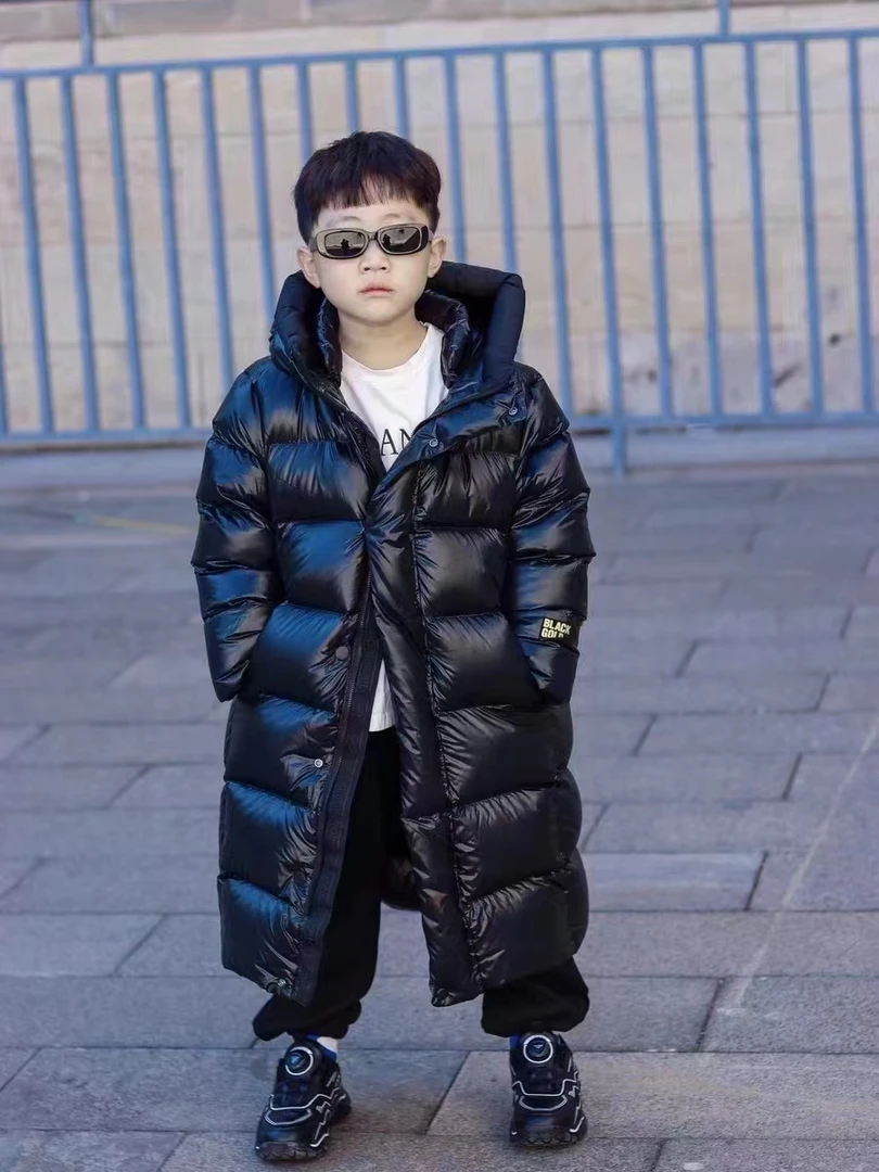 大宝童装/6035款，黑金保暖冬季百搭加厚拼接羽绒服潮流韩版