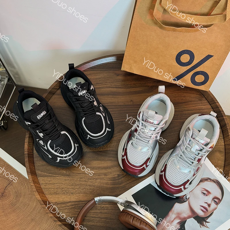 厚底增高老爹鞋女2025新款春秋爆款百搭休闲运动气质鞋子女透气