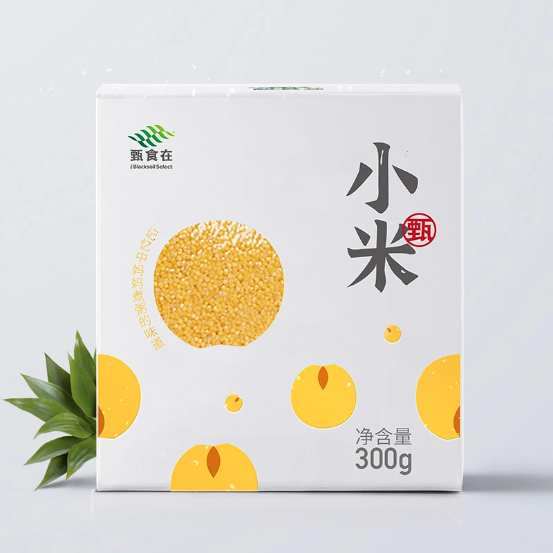 甄食在小米黄小米新米煮小米粥东北五谷杂粮粗粮盒装300gx4盒