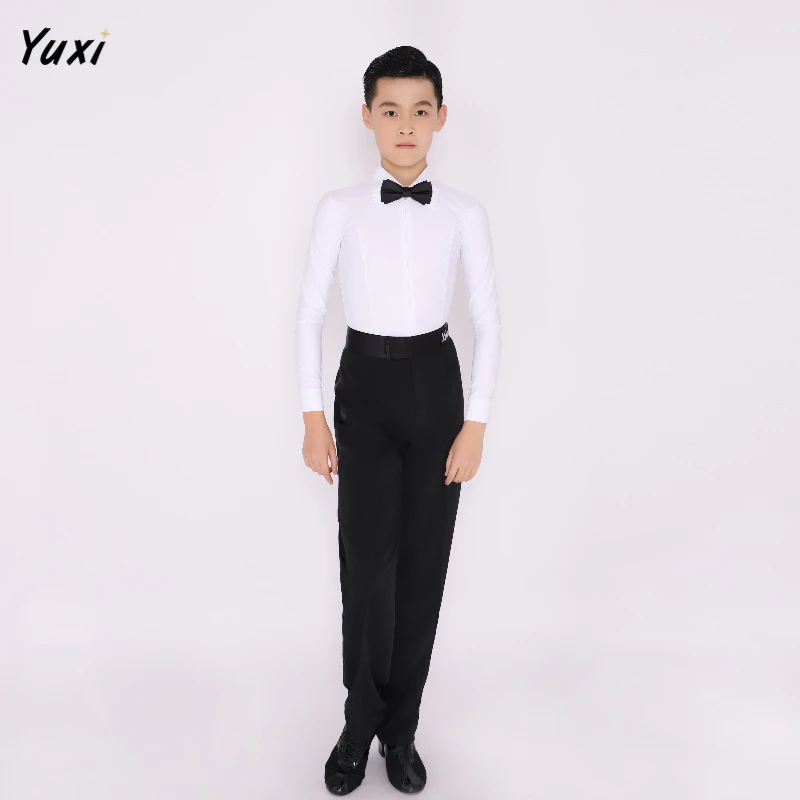 男孩练习服规定服规定比赛服演出服儿童幼儿缎带拉丁裤裤子大童