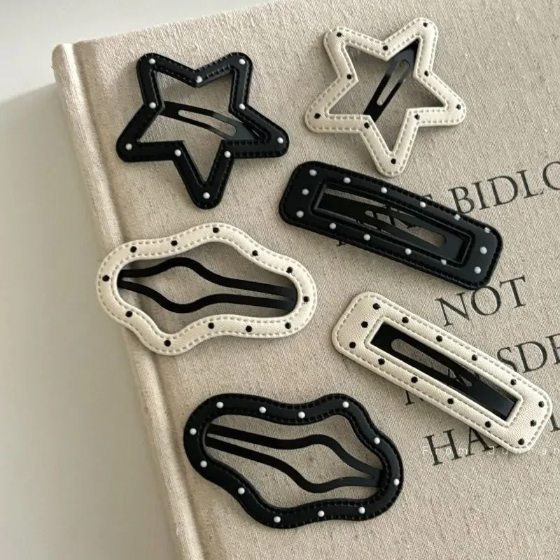 波点皮质五角星发夹网红云朵BB夹侧边刘海夹边夹发卡发饰头饰新款