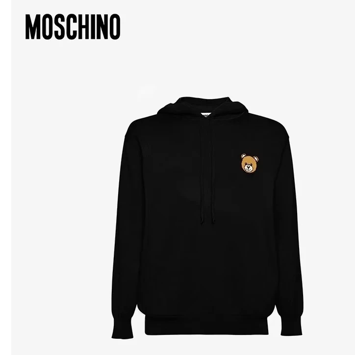 全新未使用 亿颗潮奢 莫斯奇诺黑色针织连帽套头衫 48棉 ZC05