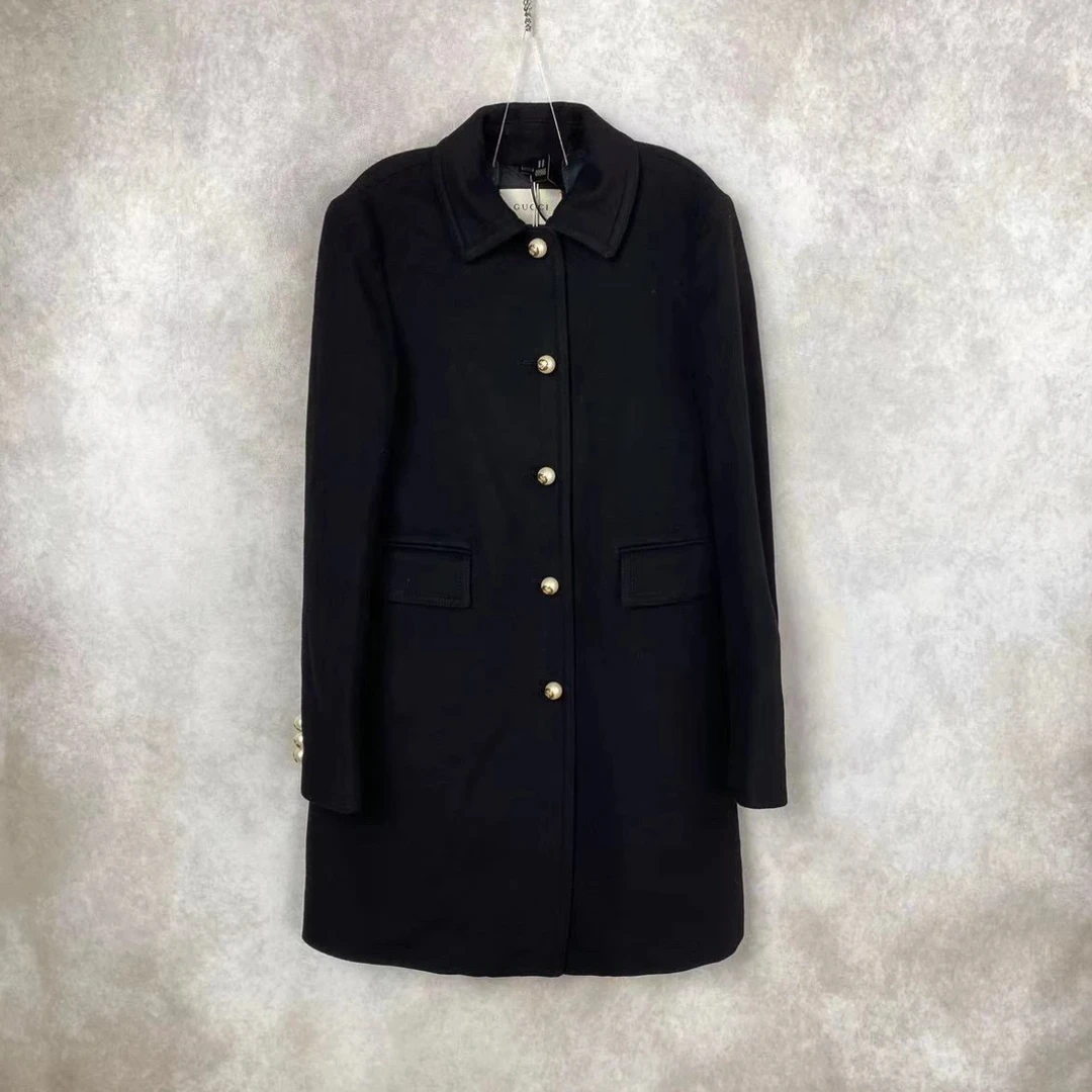 亿颗潮奢 99新 雪儿 古驰GUCCI 经典翻领中长款大衣 C00620