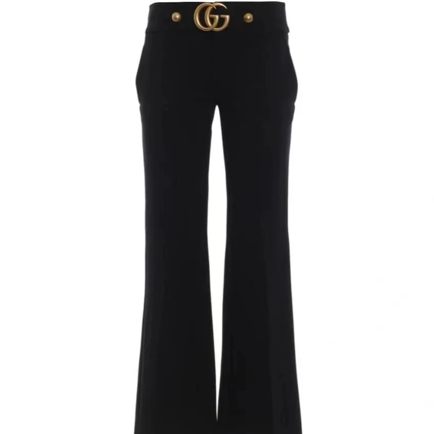 亿颗潮奢 99新 古驰黑色双G字母Logo休闲长裤 40码 F178