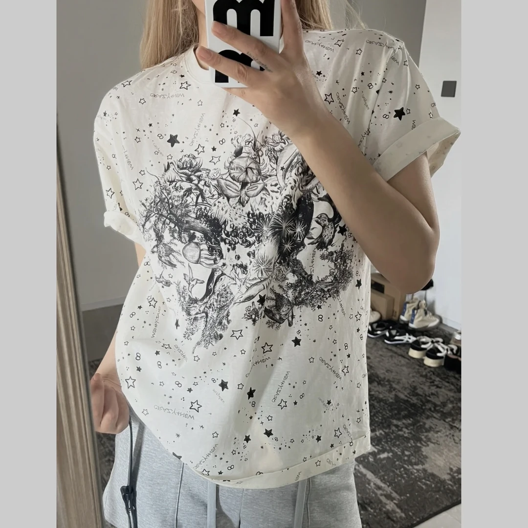 全新未使用 亿颗潮奢Dior 圆领短袖T恤 白色 M H110