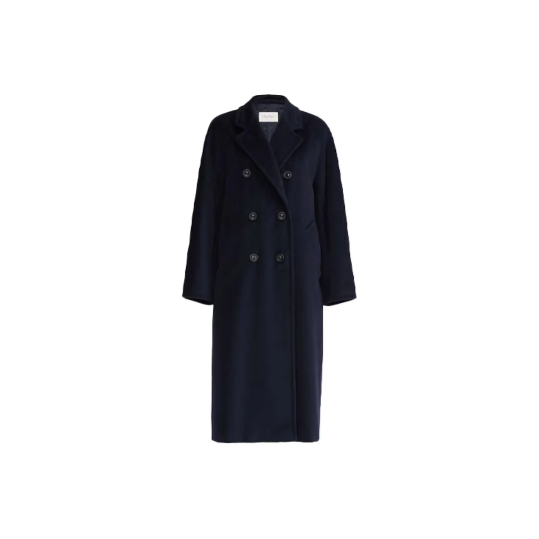 亿颗潮奢 99新 Maxmara 101801经典款藏蓝色羊毛大衣 40码 F205