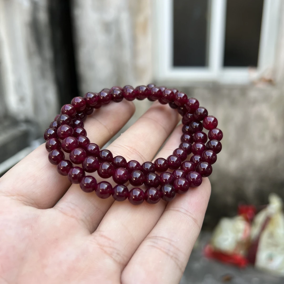 A682 红宝多圈卡6mm手串百搭时尚