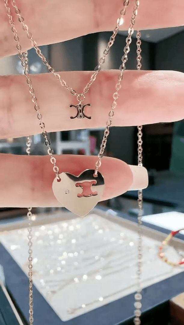 【闪购商品】钻石心门爱心项链18K金镶嵌.