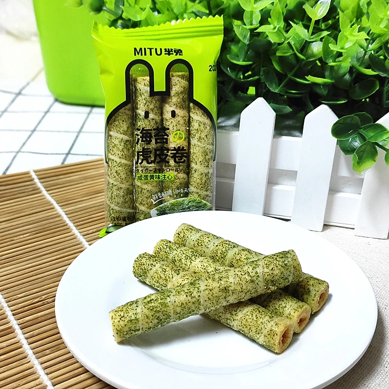 《小扬哥推荐包邮 饼干休闲食品 芈兔海苔虎皮卷椰奶味 注心蛋卷5