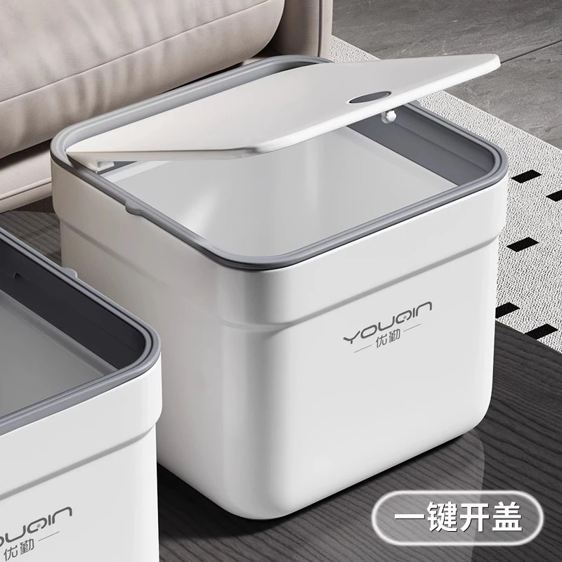 桌面垃圾桶2024新款家用客厅办公书桌上带盖迷你可爱小纸篓专用桶