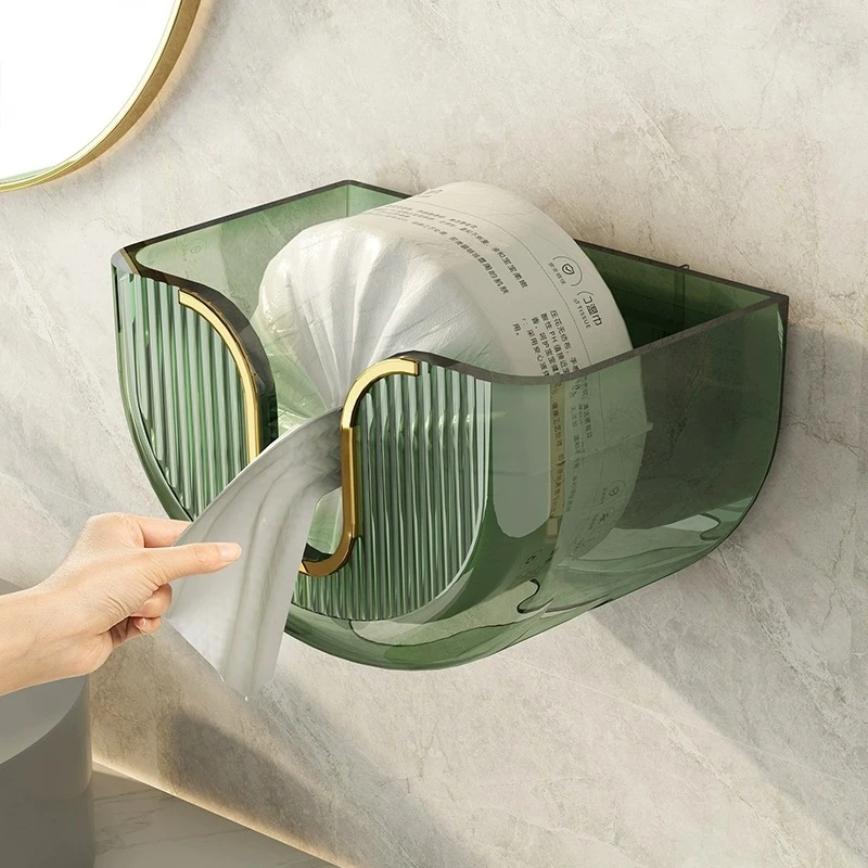 轻奢免打孔纸巾盒洗脸巾壁挂式面巾纸收纳盒厨房卫生间抽纸卷纸盒