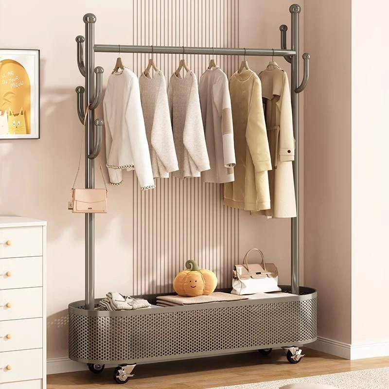 挂衣架落地卧室家用移动晾衣架室内简易衣帽架阳台凉衣服收纳架子