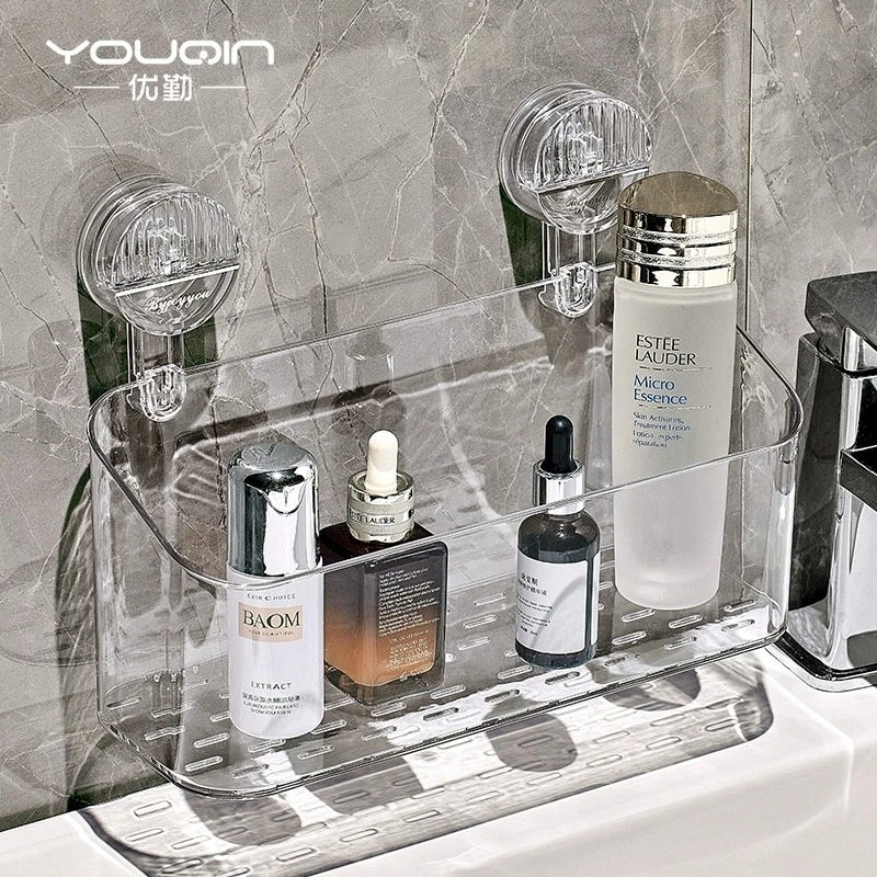 优勤卫生间置物架壁挂免打孔厕所浴室吸盘收纳架大容量洗漱台架子