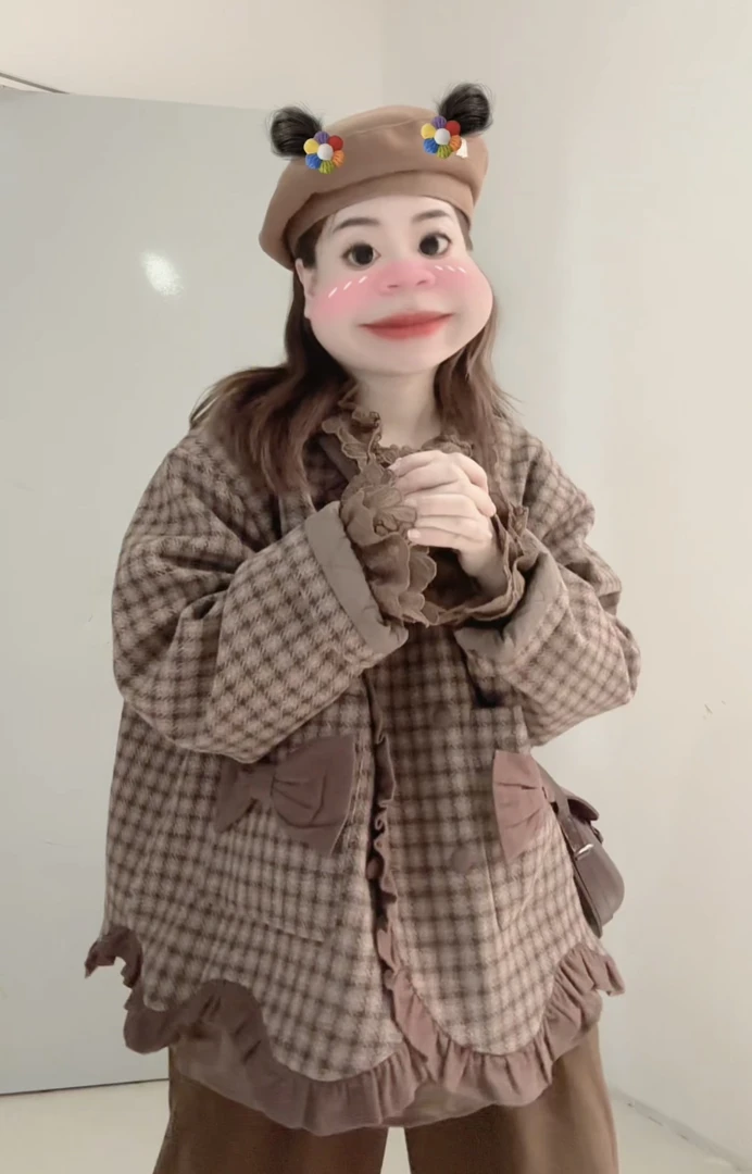 【格调派对】2024新款内里加棉定制格子面料韩系百搭外套