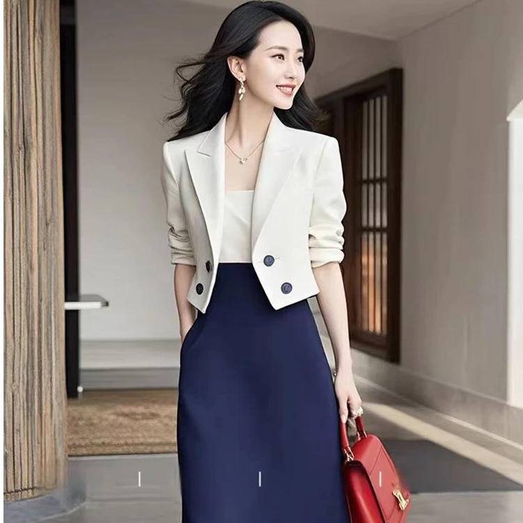 入秋搭配一整套气场强大女装盐系轻熟高级感小香风职业通勤套装裙