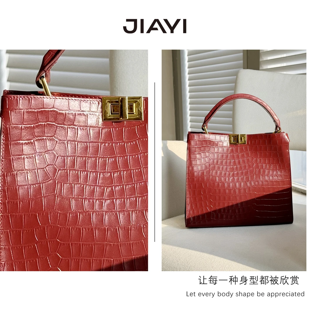 【嘉一】鳄鱼纹女士手提包时尚休闲大容量简约百搭小众包包JY-B109