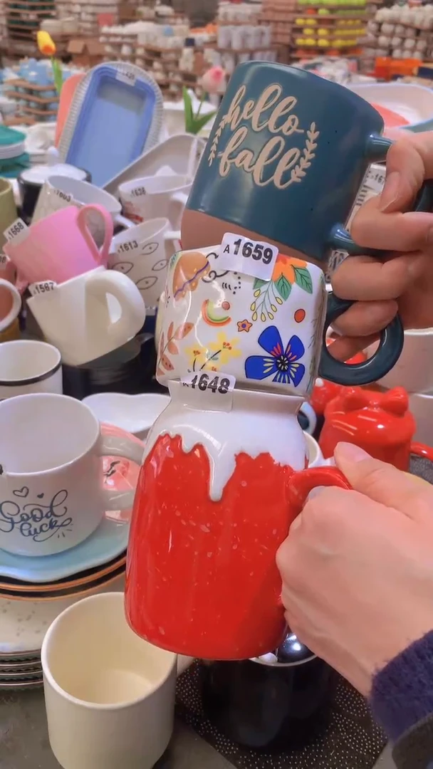 【闪购商品】陶瓷盘3个杯子