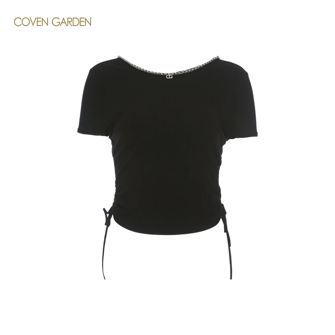 哥文花园 百搭系带松紧短袖T恤 CLA2021410 COVEN GARDEN