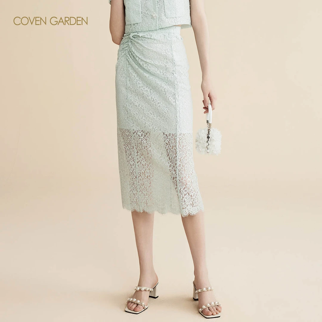 哥文花园 睫毛蕾丝a字半身裙 CLA2076120 COVEN GARDEN