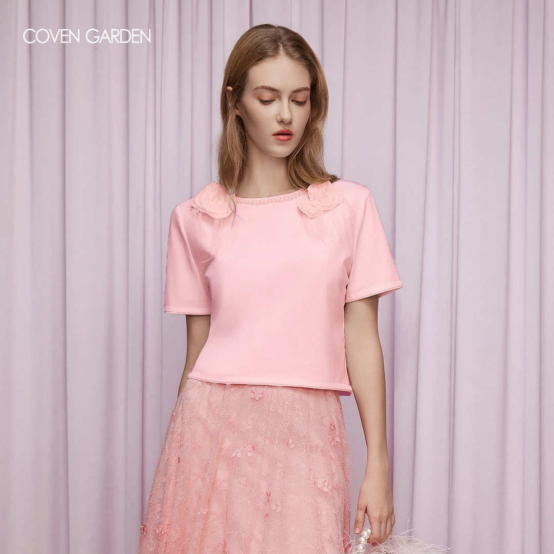 哥文花园  时尚棉质短袖圆领T恤上衣  CLA3023290