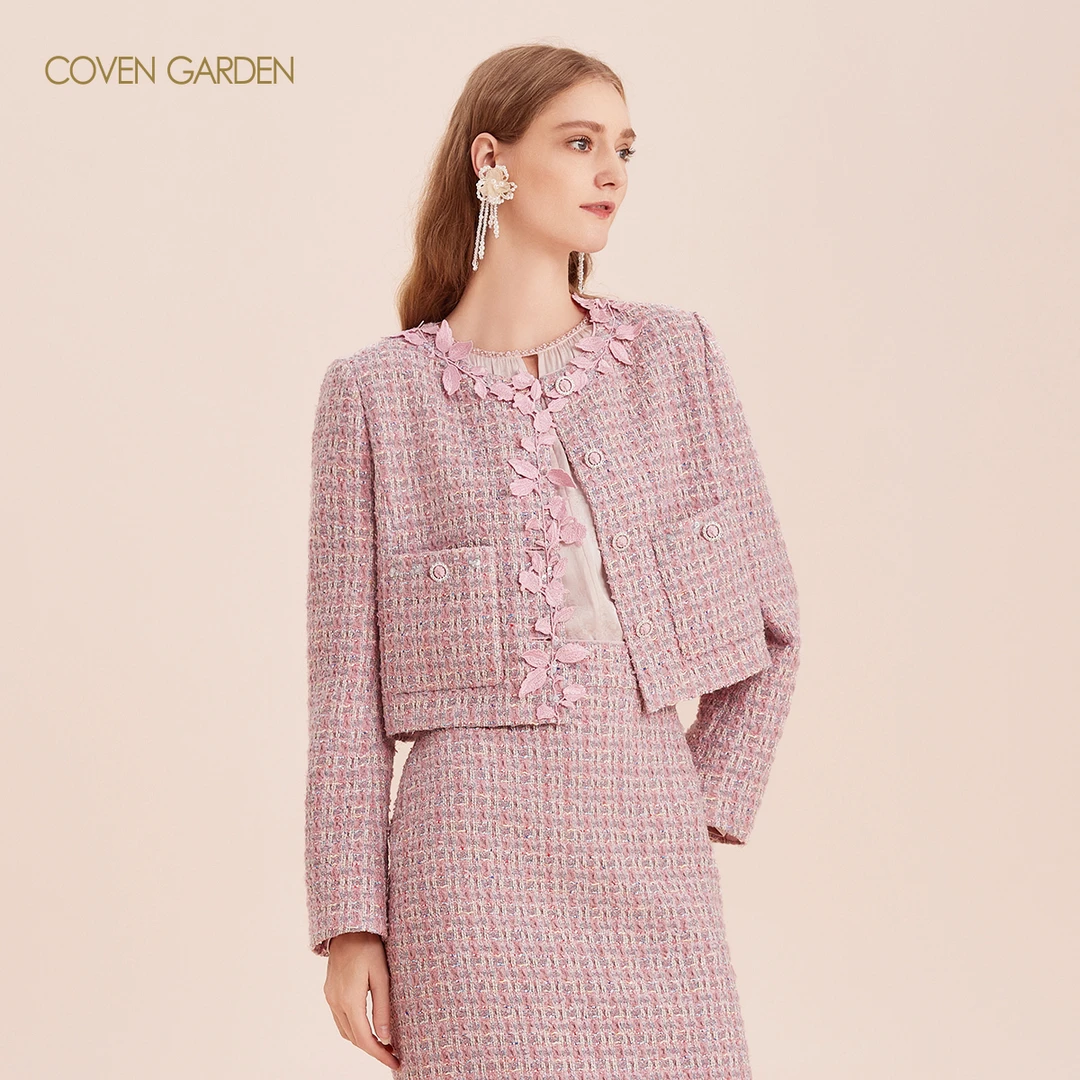 哥文花园小香风粗花呢短外套CLA4044150