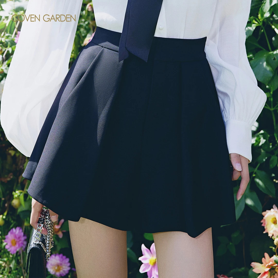 哥文花园 休闲黑色百搭百褶裙裤女 CTC1123058 COVEN GARDEN