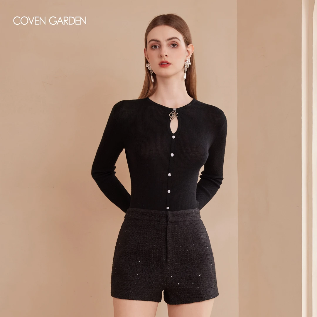 哥文花园 设计感镂空针织衫 CTA4036250 COVEN GARDEN