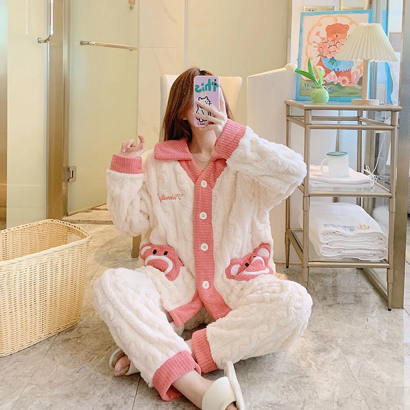 月子服秋冬12月份加绒加厚睡衣孕妇春秋哺乳保暖法兰绒喂奶秋冬季