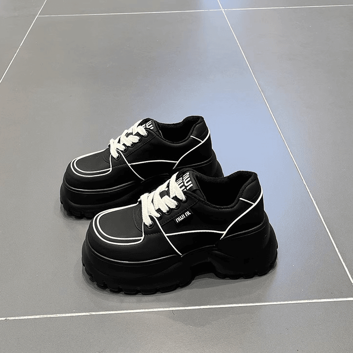 小个子7cm厚底加绒面包鞋女2023冬季新款松糕底休闲加绒乐福鞋潮