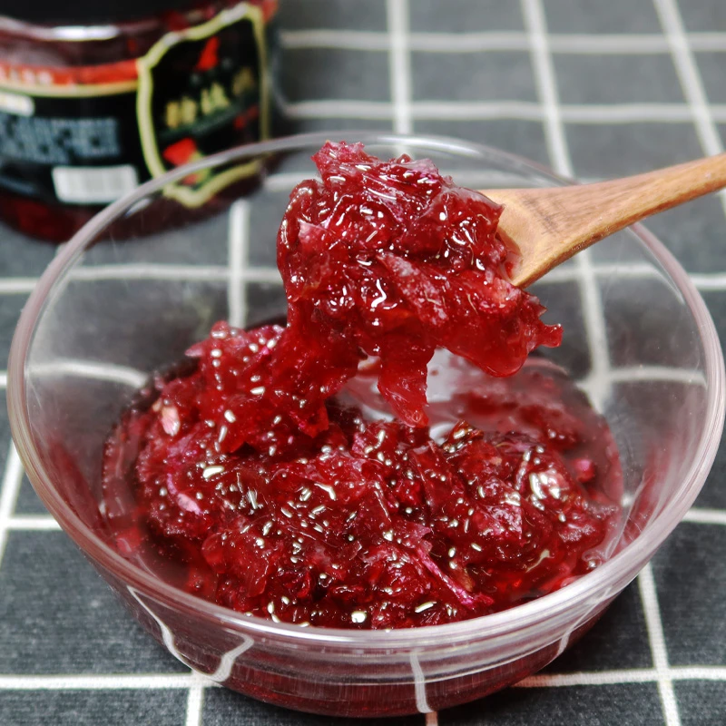 玫瑰糖兰州苦水镇玫瑰果酱浓郁香甜食用小花瓣腌制酱花卷月饼馅料