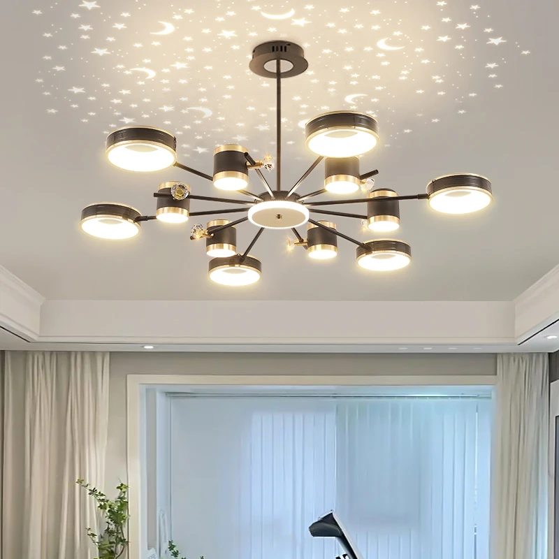 北欧满天星吊灯家用大厅灯2024年新款现代简约大气餐厅主卧室灯具