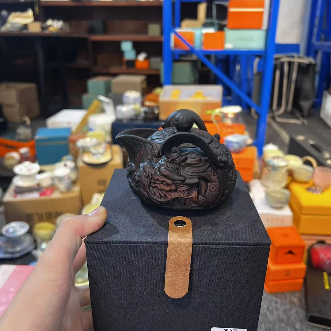 【闪购商品】紫陶祥龙手抓壶