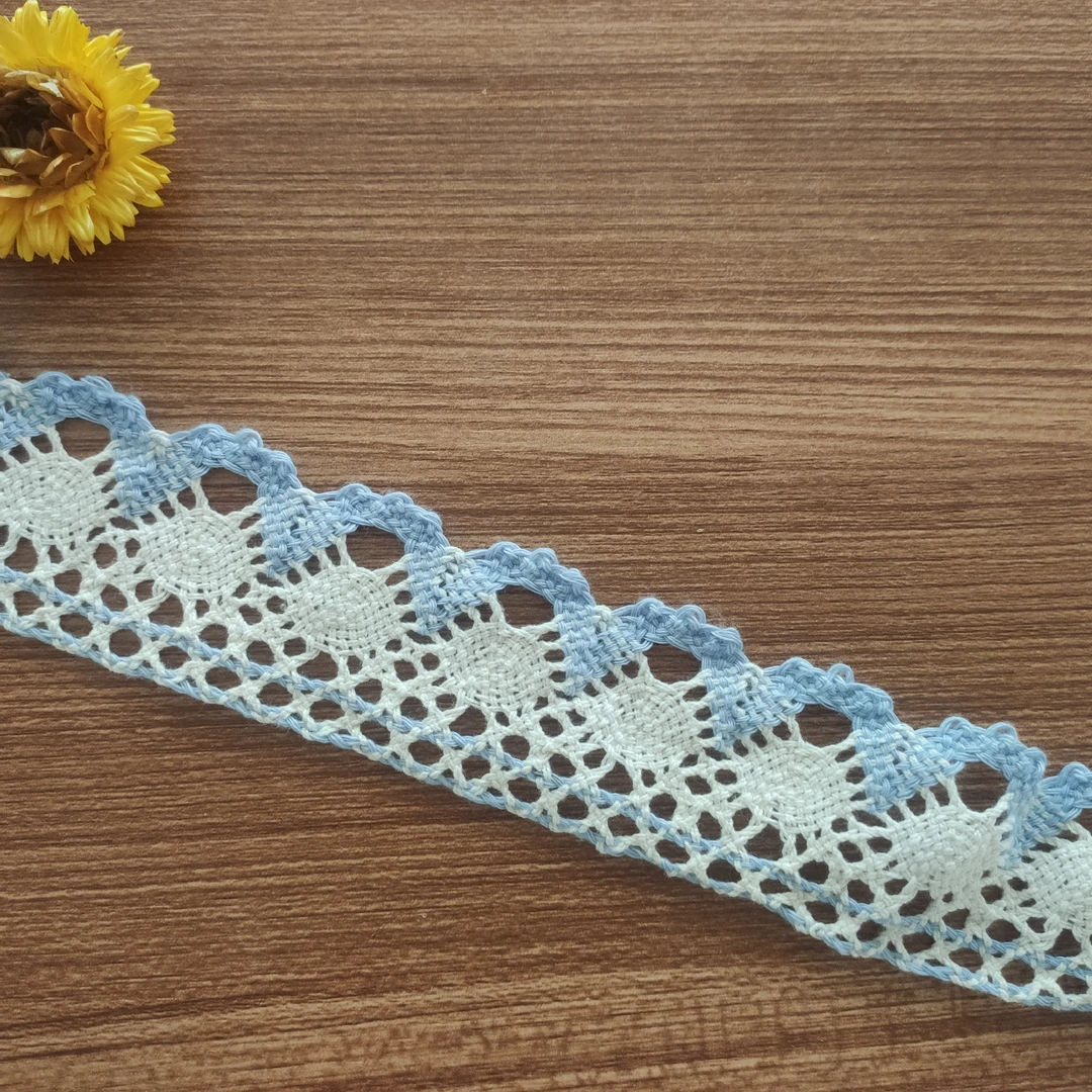 拼接色手工制作蕾丝棉线花边5米