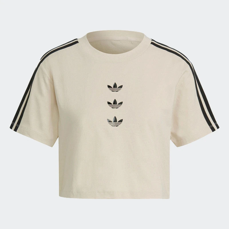 Adidas/阿迪达斯女子夏季三叶草短款运动T恤GU2808休闲透气宽松