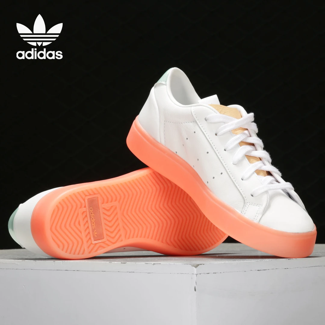 【瑕疵A370】Adidas/阿迪达斯三叶草女子板鞋果冻休闲鞋FW5463