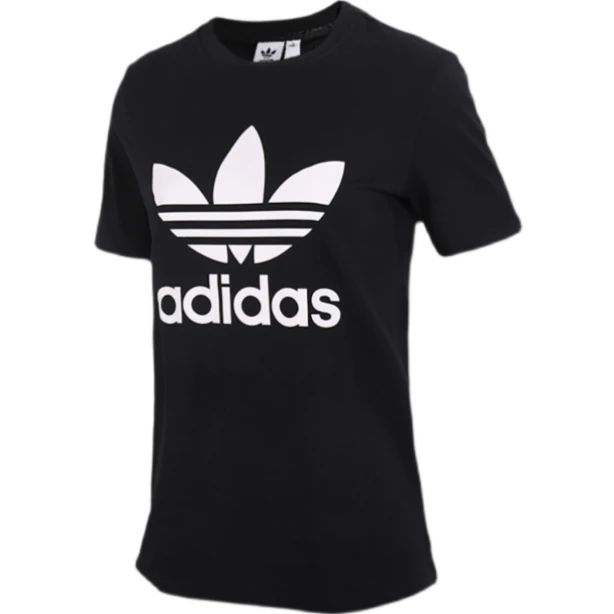 Adidas/阿迪达斯三叶草大LOGO白色圆领短袖T恤女CV9889 CV9888